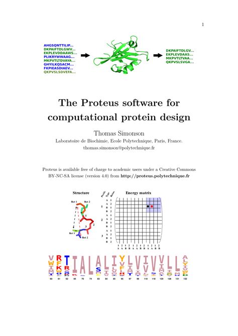 The Proteus software for computational protein design.